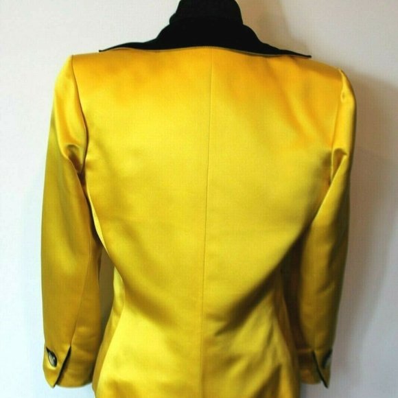 YSL Saint Laurent Rive Gauche Yellow Silk Sz S - Picture 3 of 15